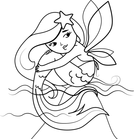 Fairy Mermaid Coloring Page